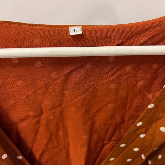 Polka Dot Midi Wrap Dress - Picture 3 of 5